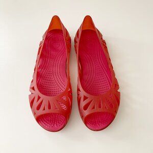 Crocs Adrina Iii Peep Toe Jelly Flats • Women’s 6